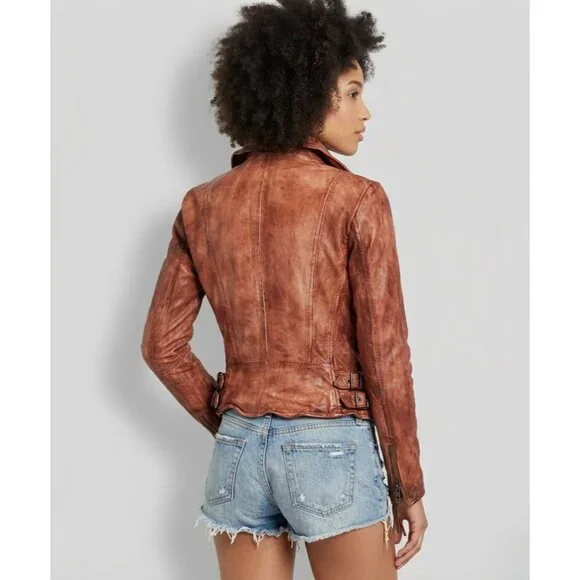 Free People Muubaa Distressed Leather Moto Biker Jacket 4| Indie Coastal Cowgirl - Picture 7 of 16